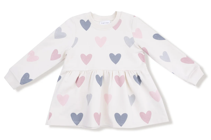 French Terry Drop Waist Dress | Hearts