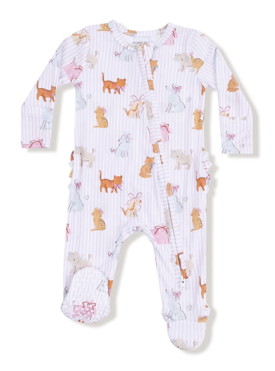 Two Way Zipper Ruffle Footie | Fancy Pets