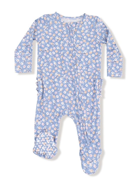 Two Way Zipper Ruffle Footie | Country Calico