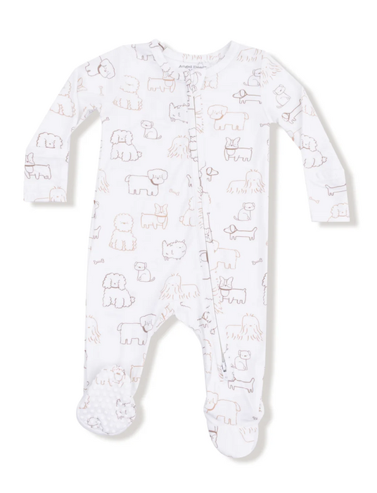 Two Way Zipper Footie | Neutral Pups