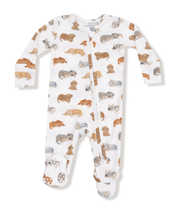 Two Way Zipper Footie | Napping Puppies