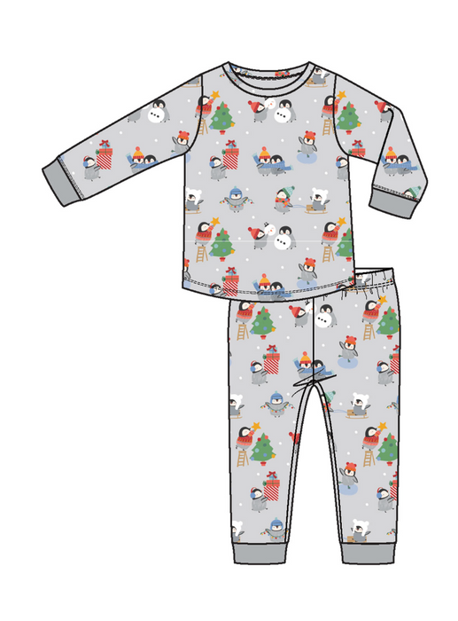 Loungewear LS Set | Holiday Penguins