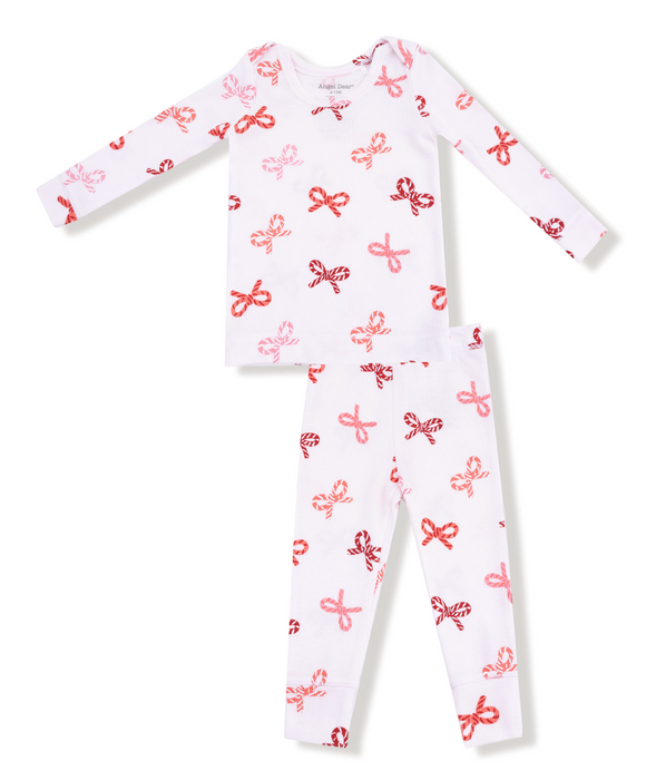 Loungewear LS Set | Candy Cane Bows