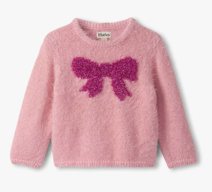 Shiny Bow Furry Sweater