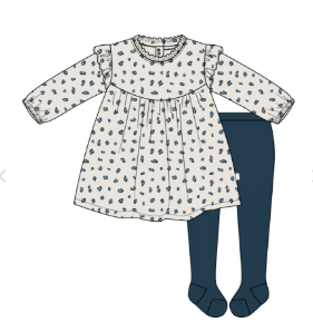 Snow Leopard Brushed Twill Dress Set