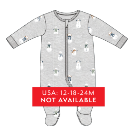 Snowman Print on Heather Grey Sleeper