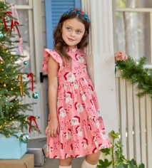 Jennifer Dress | Pink Candy Cane Santa