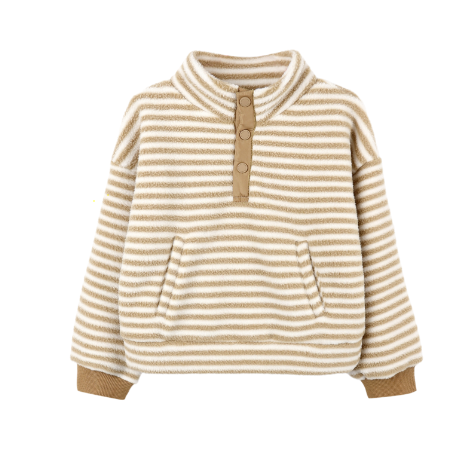 Snap Pullover | Toffee Stripe