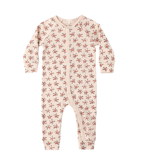 Organic Long John Pajamas | Holly Berry