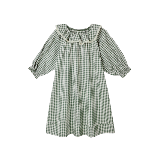 Girl's Nightgown | Evergreen Gingham