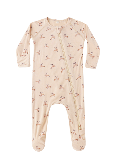 Bamboo Zip Footie | Reindeer
