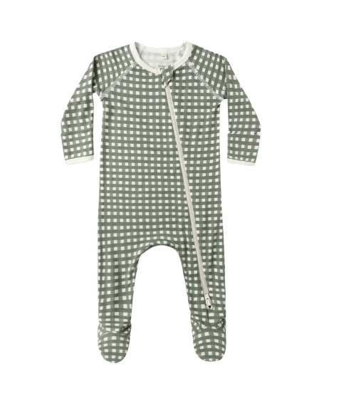 Bamboo Zip Footie | Forest Check
