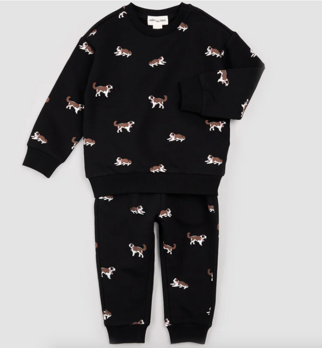 Black Saint Bernard Jogger Set