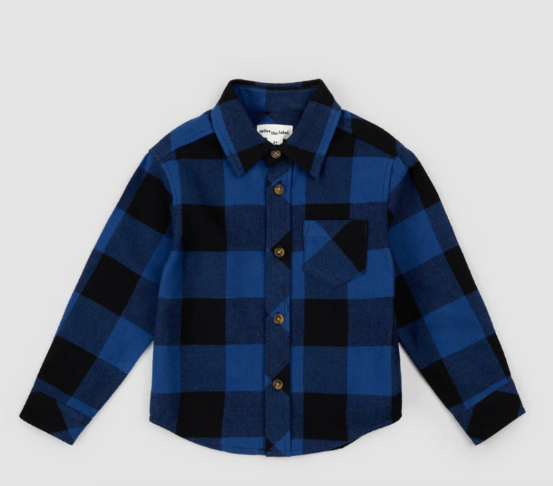 Glacier Blue Buffalo Plaid Flannel Shirt