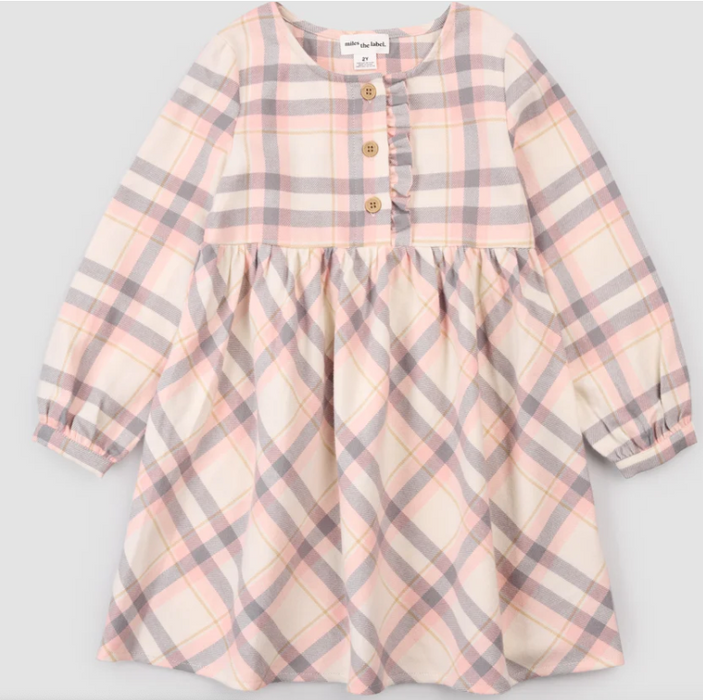 Pink Plaid Flannel Dress