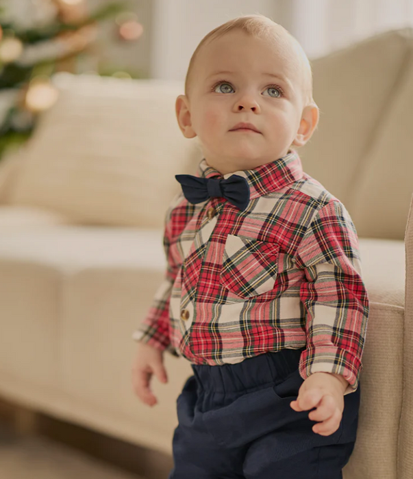 Red Plaid Baby Outfit Set