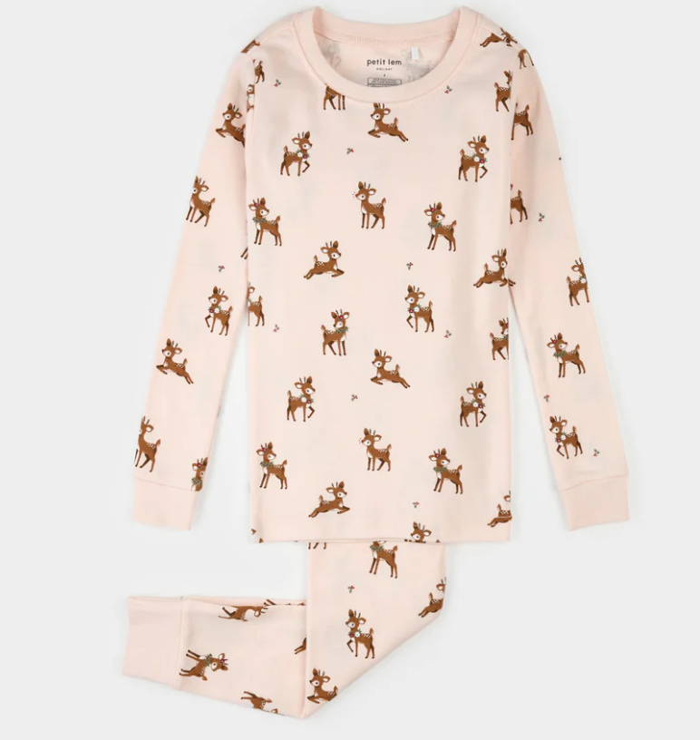 Pink Reindeer PJ Set