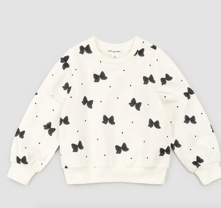 Off White Glitter Bow Sweatshirt