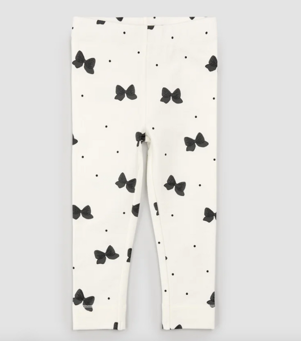 Off White Glitter Bow Leggings