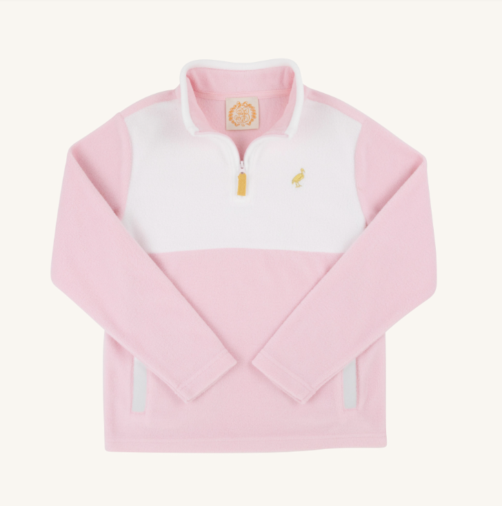 Haywood Half-Zip Fleece | Palm Beach Pink/Worth Ave White