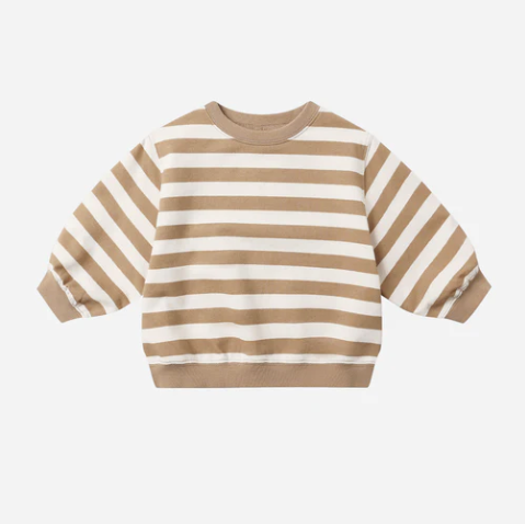 Oversized Crew Sweatshirt | Gold Stripe