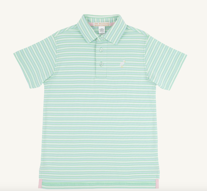 Prim and Proper Polo | Sumner County Stripe Grace Bay Green