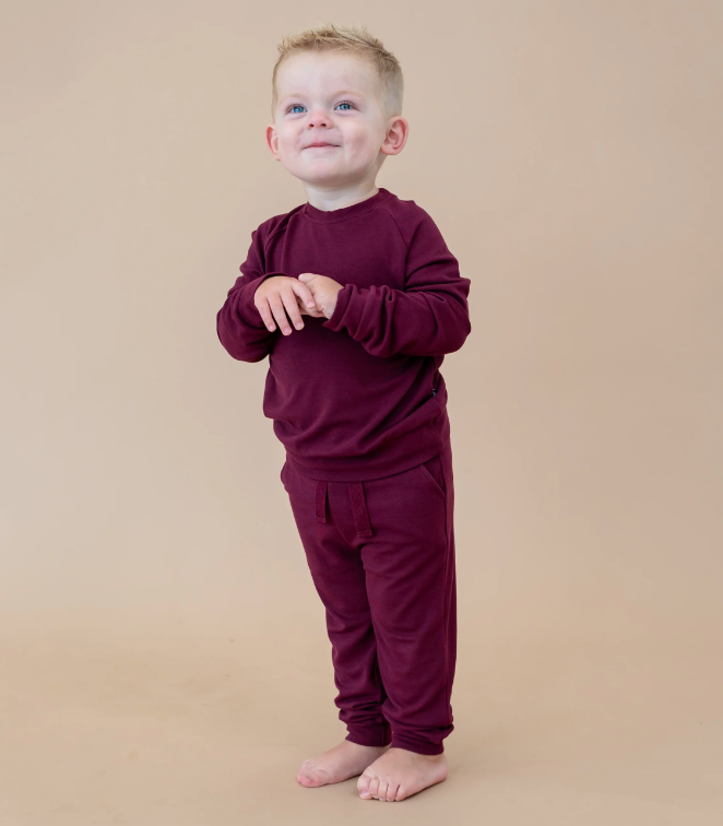 Kyte Bamboo Jersey Jogger Set | Burgundy