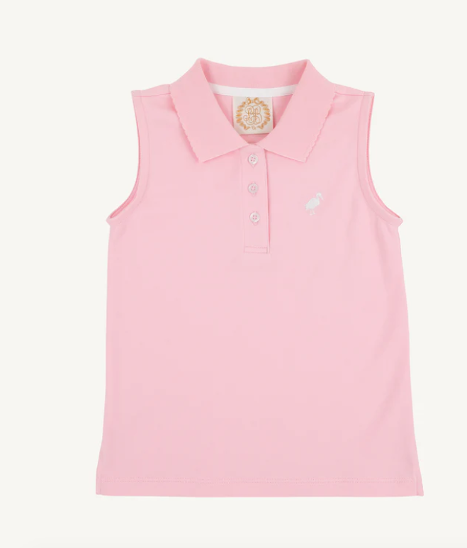 Anna Price Sleeveless Polo | Pier Party Pink