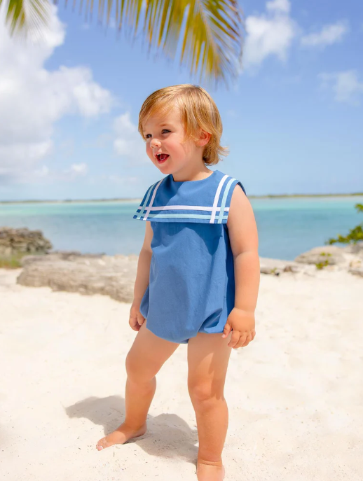 Townes Top Sail Bubble Broadcloth | Wood Boat Blue