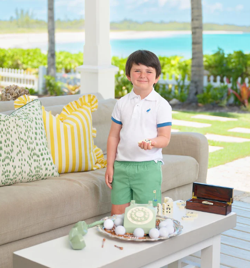Sheffield Shorts Broadcloth | Gibson Island Green Golf Flag