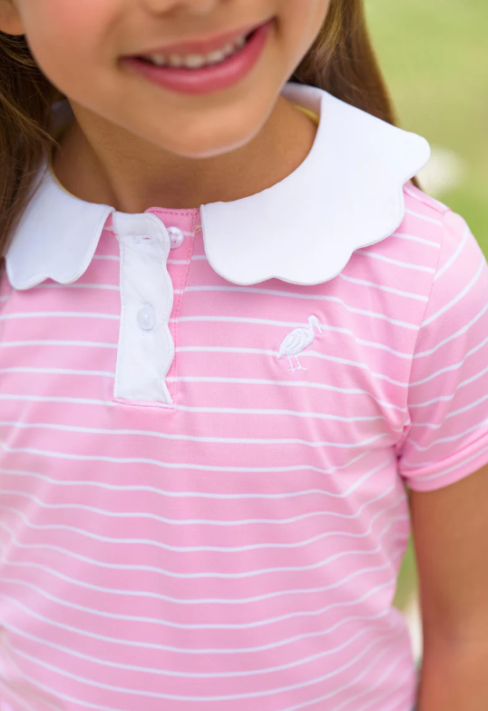 Prepletic Preppy Polo | Pier Party Pink Stripe