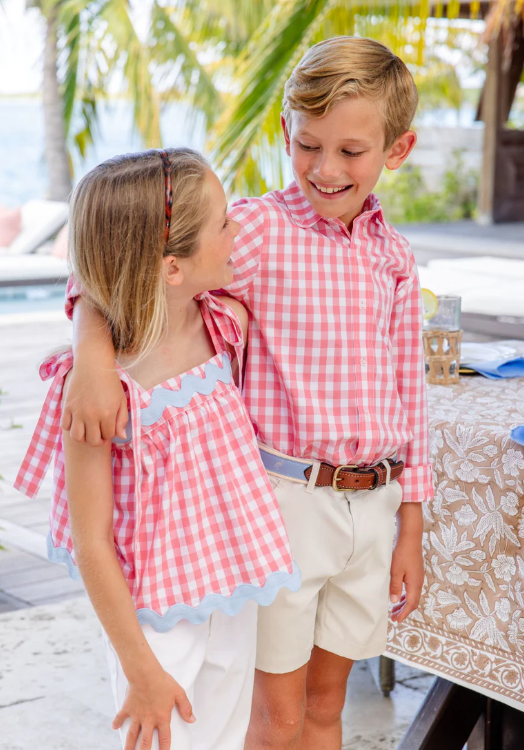 Dean's List Dress Shirt | Parrot Cay Coral Check