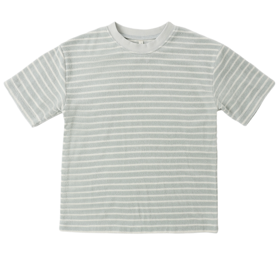 Terry Relaxed Tee | Seafoam Stripe