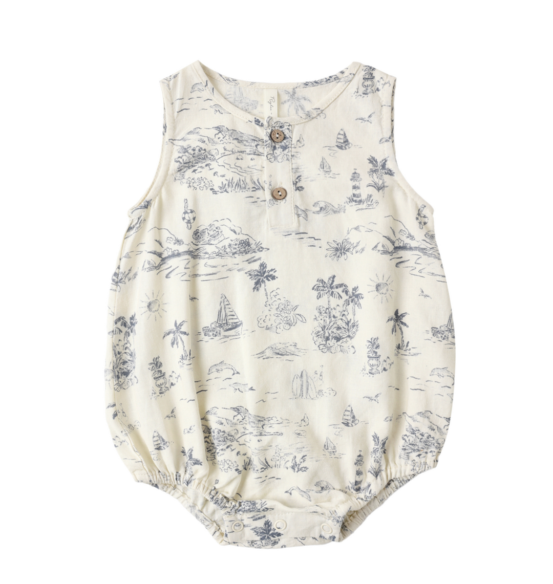 Beau Romper | Ocean Toile