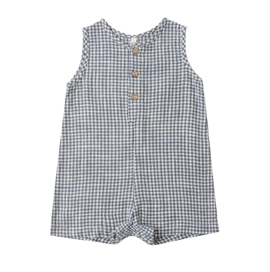 Mavrick Romper | Marine Gingham