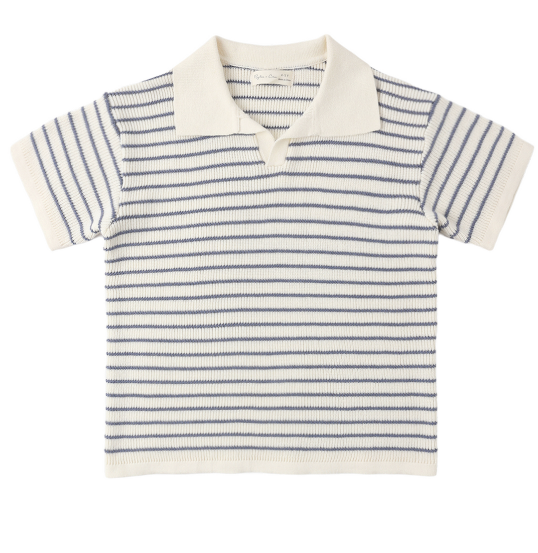 Chandler Knit Polo | Marine Stripe