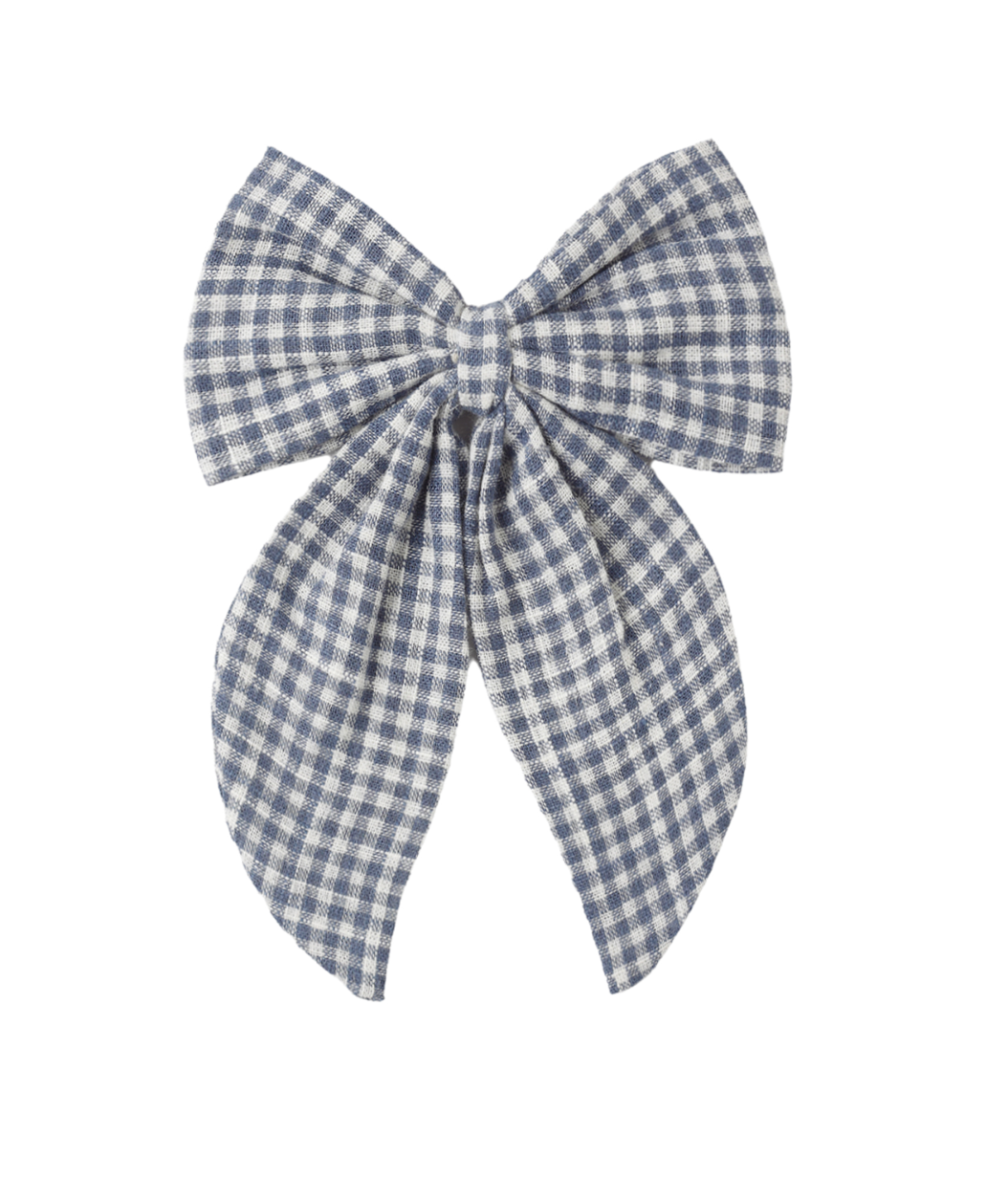 Oversized Bow | Marine Gingham