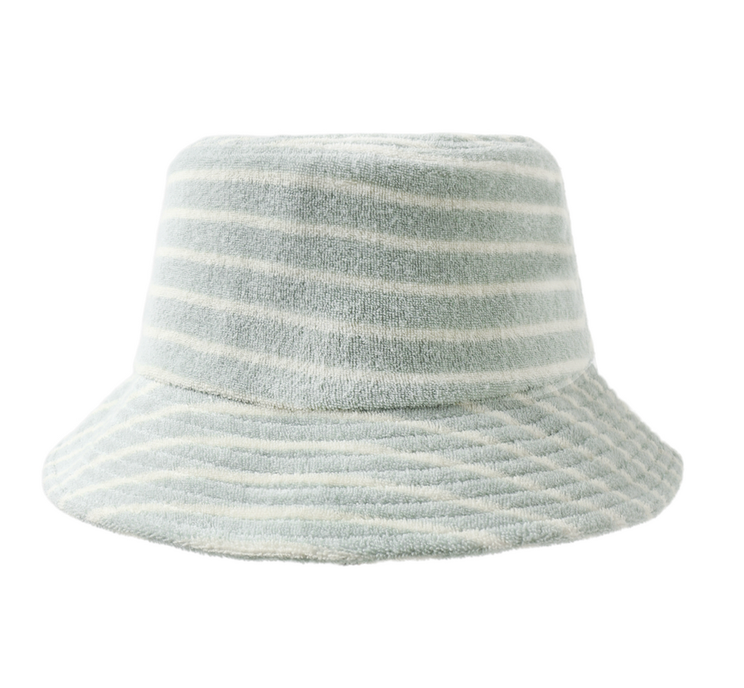 Bucket Hat | Seafoam Terry Stripe