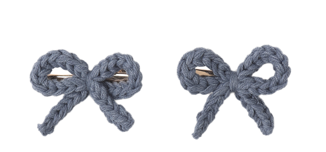 Crochet Bow Clip | Marine