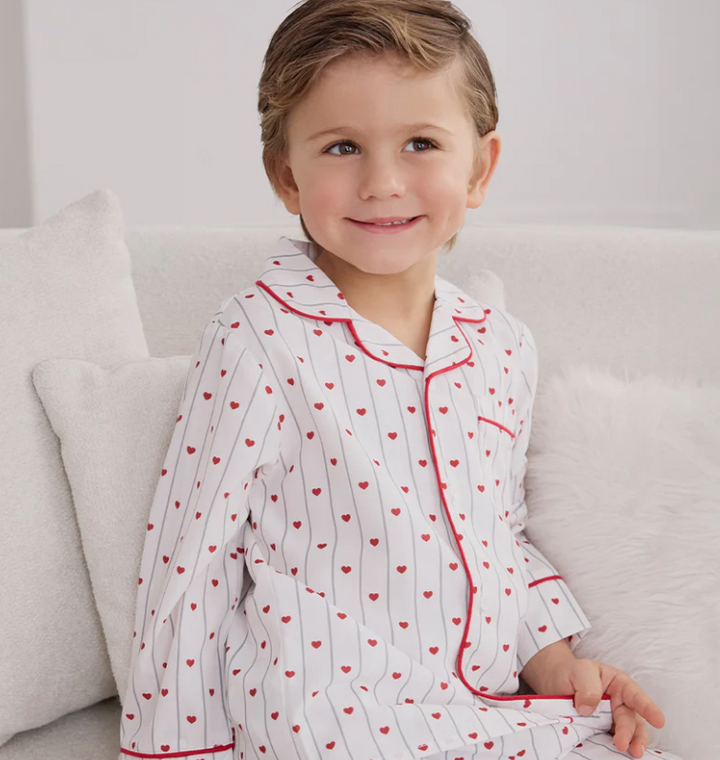 Heart Stripe Poplin PJ Set