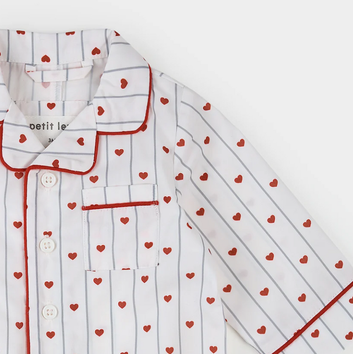 Heart Stripe Poplin Romper