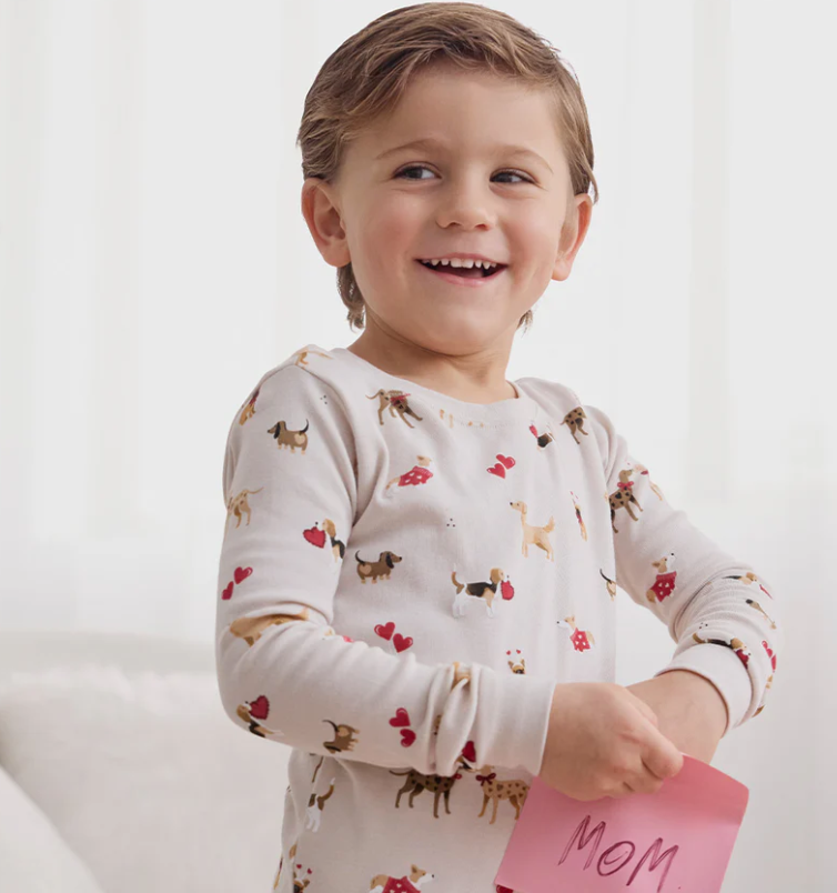 Beige Puppy Love PJ Set