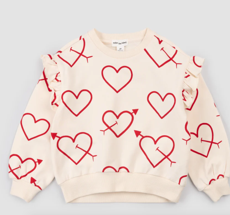 Cream Heart Sketch Sweatshirt