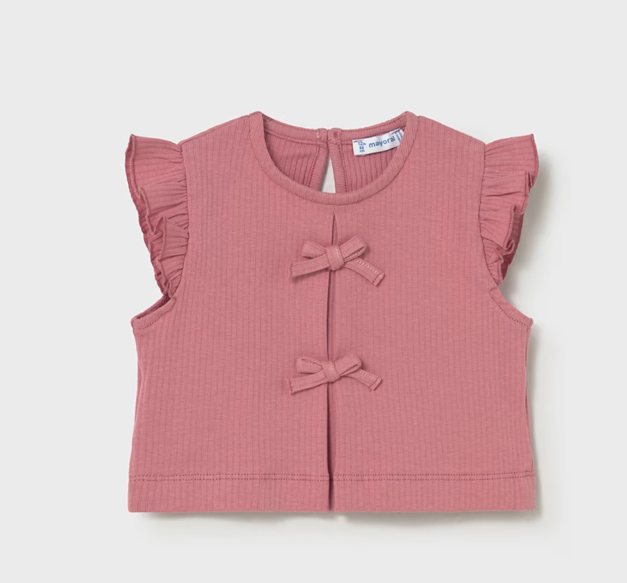 Ribbed Bow Top | Blush | 1089
