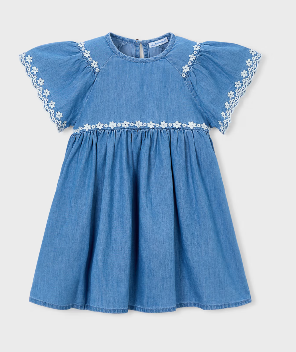 Denim Embroidered Dress | 3927