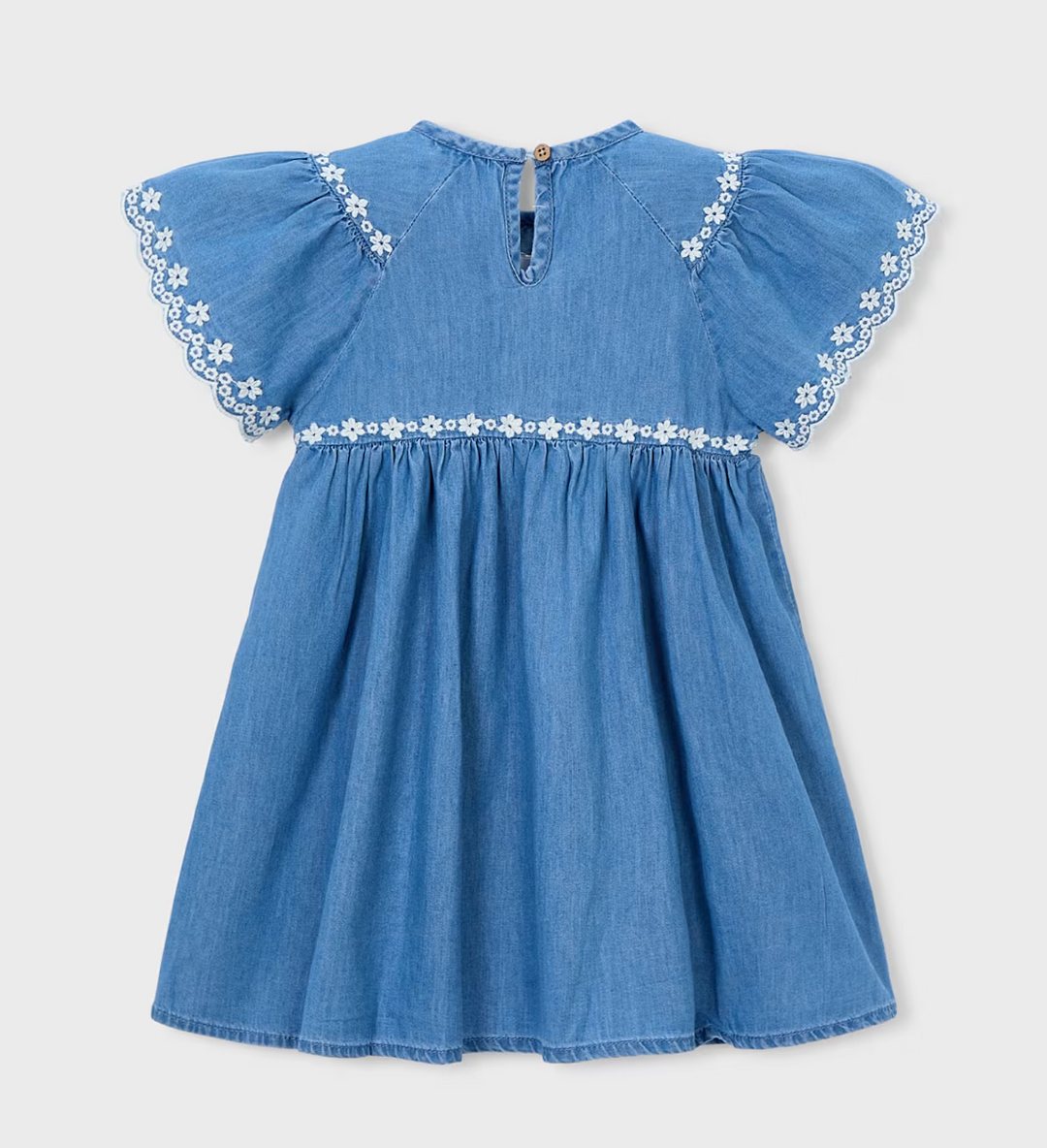 Denim Embroidered Dress | 3927