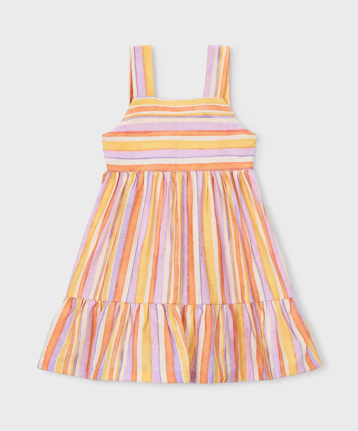 Lilac/Orange Striped Dress | 3936