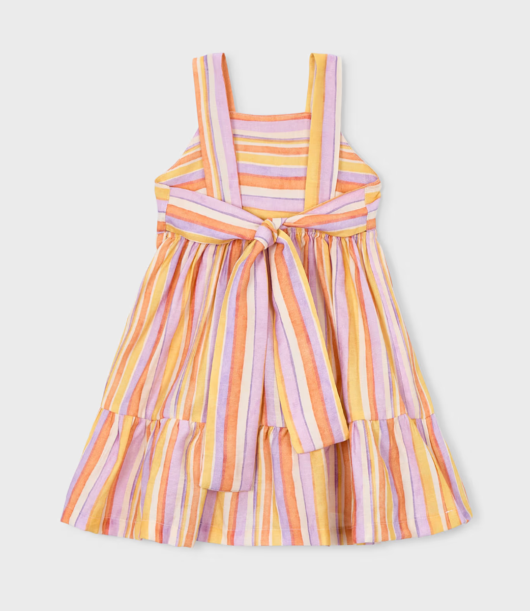 Lilac/Orange Striped Dress | 3936