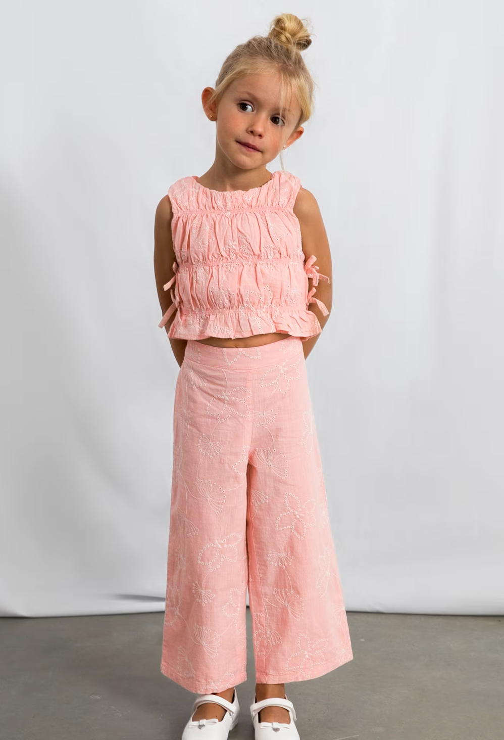 Peach Ruched Top & Pant Set | 3592