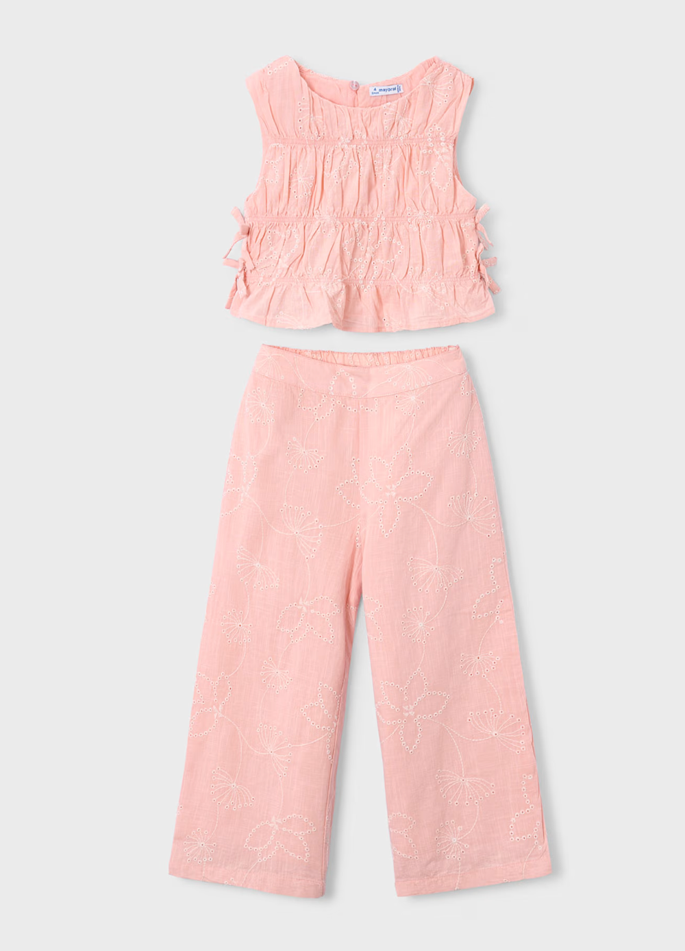 Peach Ruched Top & Pant Set | 3592